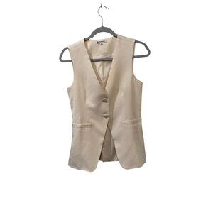 Reformation Vest Off White Beige Womens Vest With Buttons & Pockets Size S